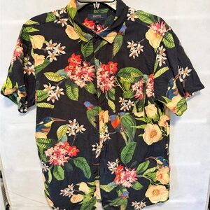 Roark Men's Black Tropical Floral Shirt